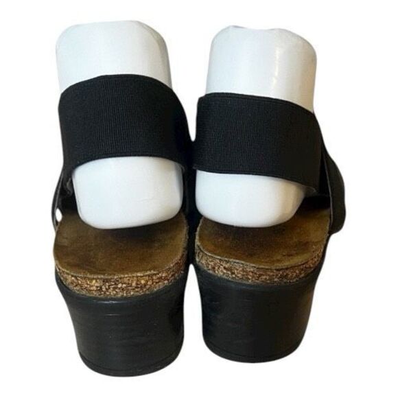 Naot Women Brown Leather Mule Size 7.5 (38 EU Slingback Block Heel Wedge Slip On - Picture 9 of 13